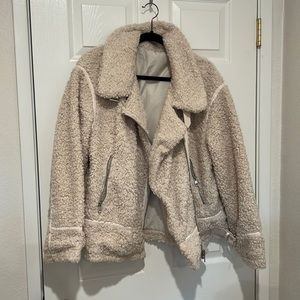 A.N.A. Sherpa style reversible moto jacket